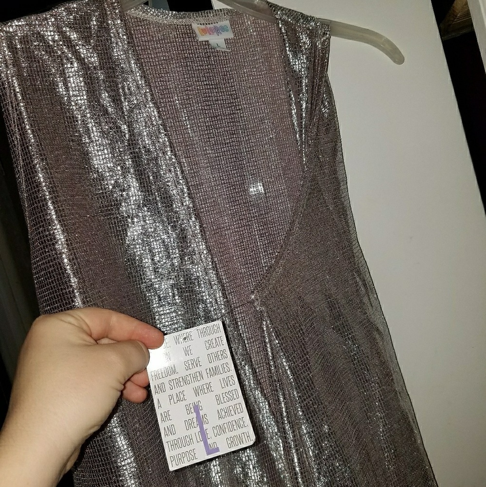 Large NWT LulaRoe Joy. Silver sparkle (unicorn)
